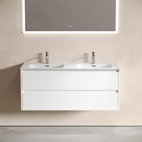 Тумба под раковину Sancos Libra LB120-2W 120х50 подвесная цвет белый - фото 4